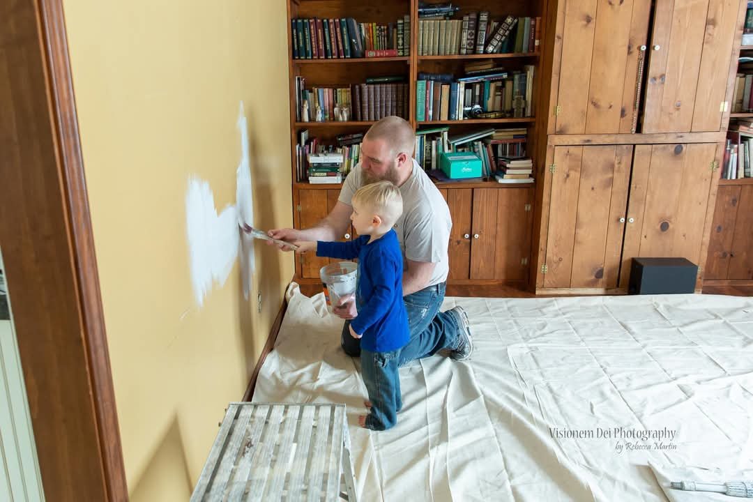 Patrick Martin from Adagio Drywall with his son